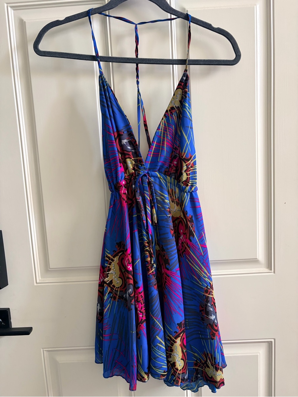 Tricia Fix Blue Floral & Abstract Print Dress